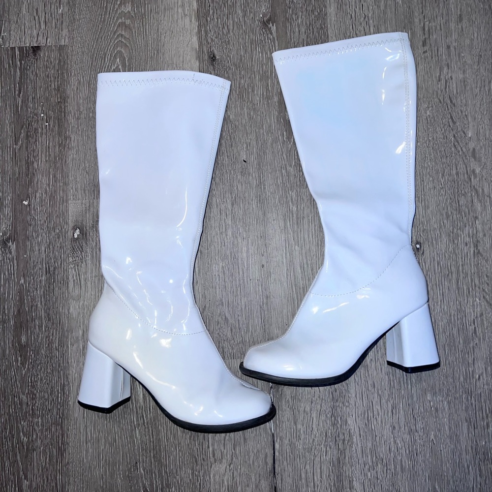 70s Disco Boots White